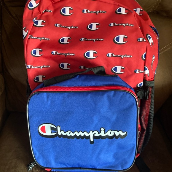 Champion Red and Blue Backpack/lunch Set - Picture 2 of 5